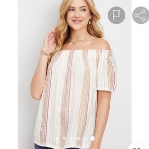 Maurice’s off-the-shoulder IVORY top NWOT